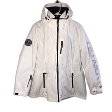 TOMMY HILFIGER Women's 3-in-1 Systems Anorak Hooded Jacket White Navy Blue Sz XL
