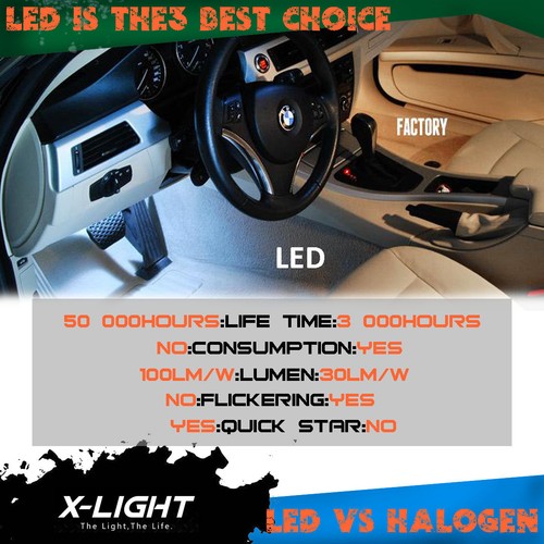 13pcs Ice Blue for BMW 1-Series E88 Full LED Interior Light Kit Error Free - Imagen 8 de 9
