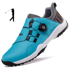 Men's Waterproof Golf Sneakers Quick Lacing Non-slip Golf Spikes Shoes Sneaker 