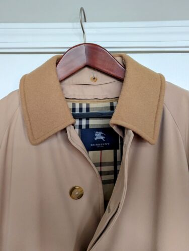 Vintage Burberry London Trench Coat With Detachable Wool Lining Men's Size 42 R - Picture 2 of 12