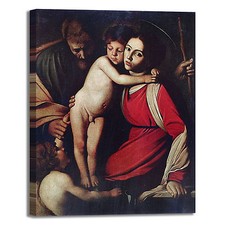Caravaggio sacra famiglia san Giovanni quadro stampa tela dipinto arredo casa