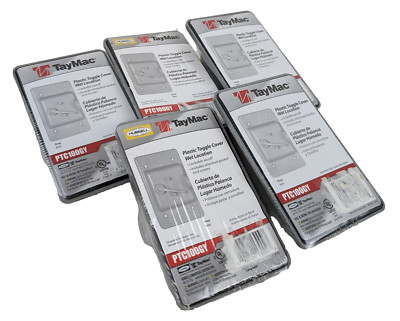 5 TayMac PTC100GY Outdoor 1-Gang Plastic Toggle Cover Weatherproof Wet Location