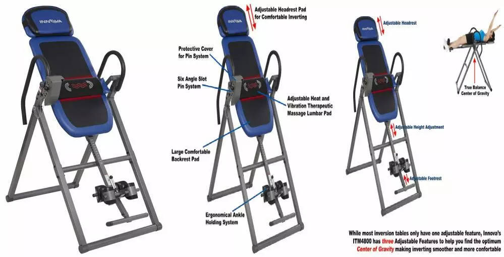 Innova fitness itm4800 advanced heat and massage therapeutic inversion table stores hot sale