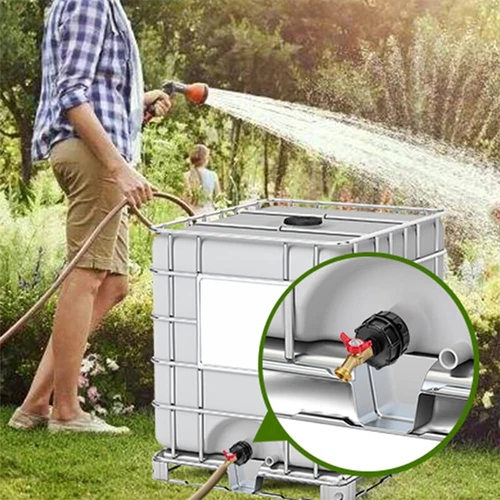 275-330 Gallonen IBC Tote Tank Adapter 2,44" Feingewinde 1/2" Außen NPT × 3/4" GHT - Bild 3 von 10