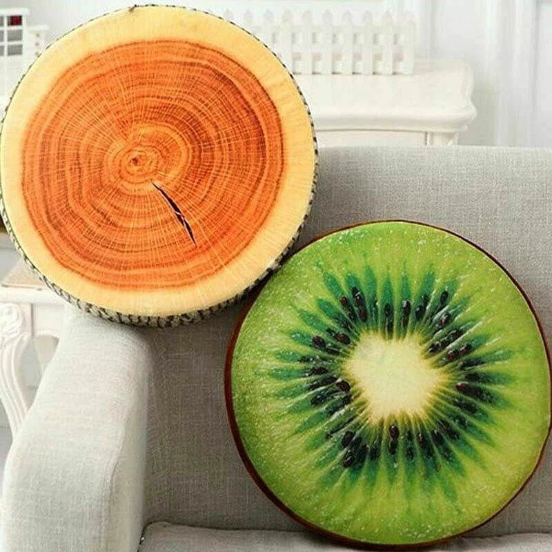 Soft Seat Pads Round Chair Cushions Funny 3D Fruit Garden Dining Kitchen Outdoor - Image 3 of 4