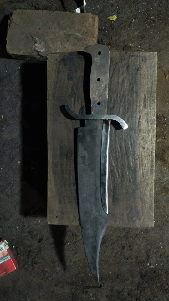 Cuchillo Jim Bowie 20" Hecho a Mano 12C27 Acero Fultang Cuchillo Histórico Mango Micarta Foto 2 de 4