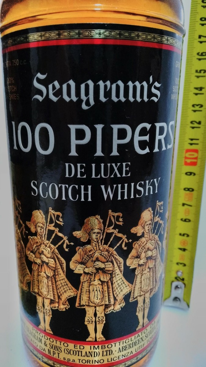 Scotch Whisky Seagram's 100 Pipers de Luxe 75cl 43 Vol Vintage bot