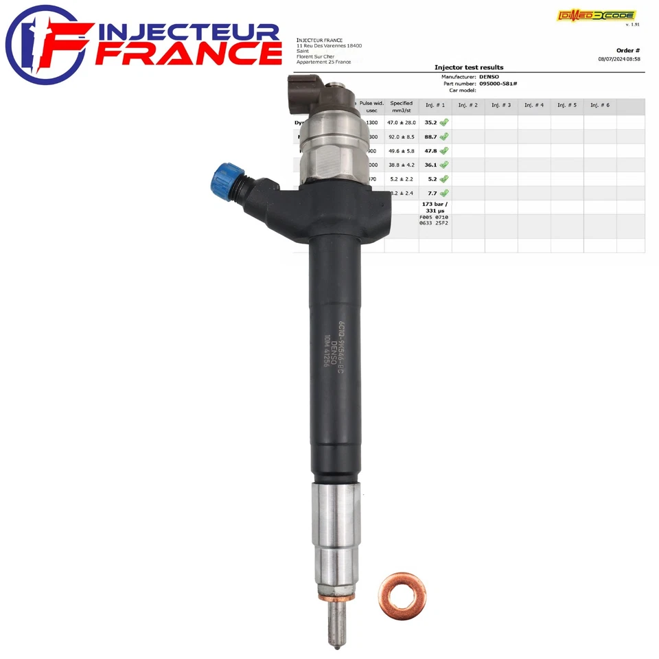 4x 6C1Q9K546BC Injecteur Denso Ford Transit 2.2 TDCi DCRI107060 6C1Q9K546BB - Photo 2/4
