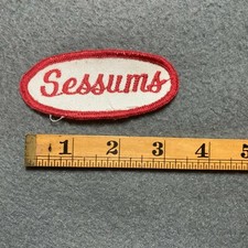 Vintage Sessums Name Patch Work Uniform Tag Shop Worker 1960s 1970s