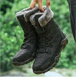 Botas De Piel Para Hombre Zapatos Altos De Invierno Nieve Impermeable -30  Grados | eBay