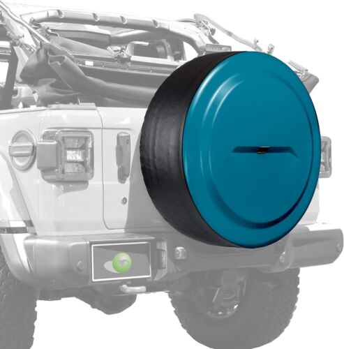 2018-2021 Compatible for Jeep JL 32" Hard Shell Spare Tire Cover Blue 17" 18 20" - Picture 4 of 6