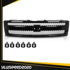 Grille Fit For 2007-2013 Chevrolet Silverado 1500 Black Shell W Black Insert