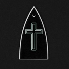 GUITAR TRUSS ROD COVER - Engraved Etched - ESP or LTD - CROSS - Black