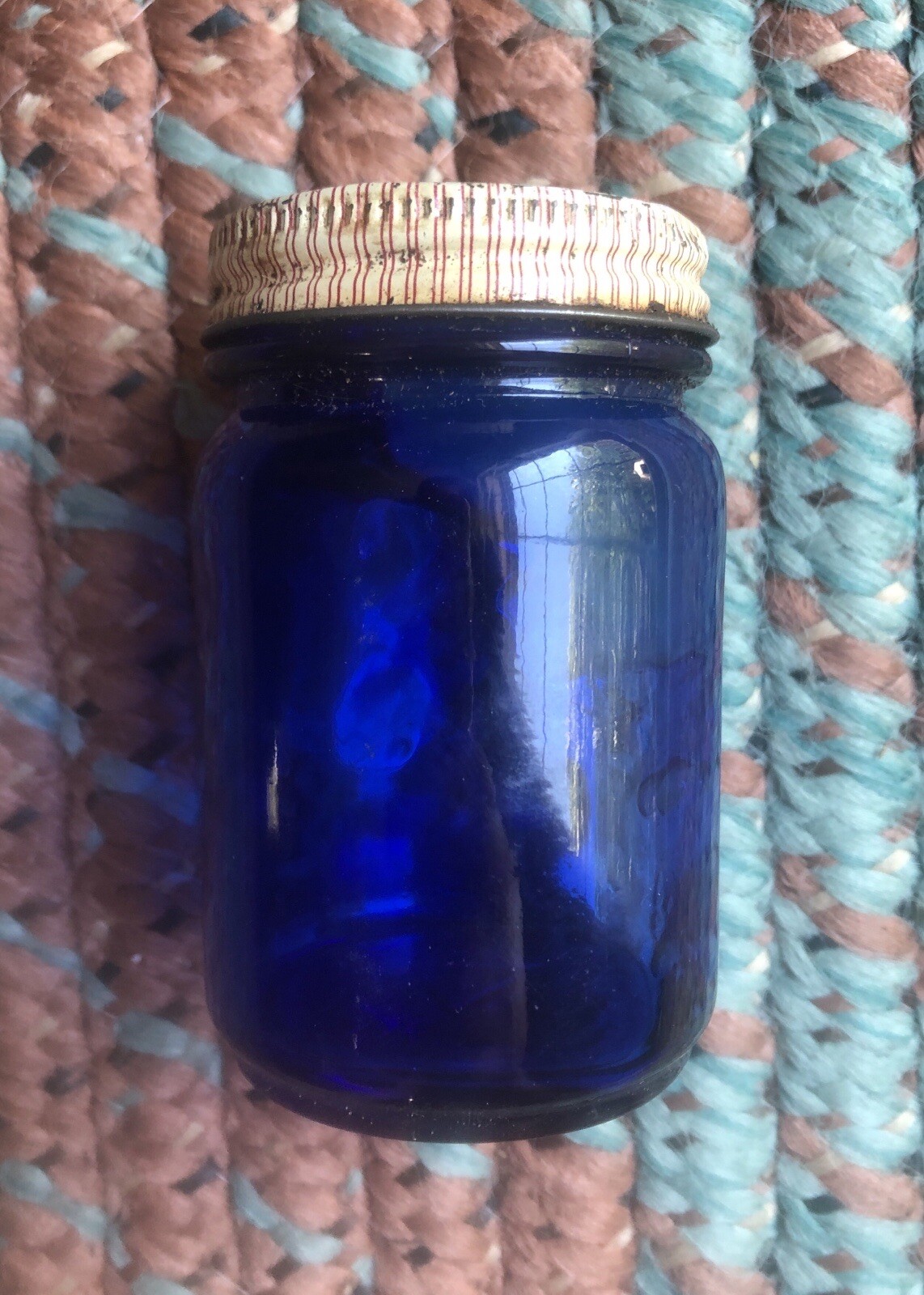 Vintage Vicks VapoRub Rub Glass Bottle No Label Has some product