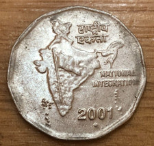2001 Two Rupee Coin India  YFP10/13