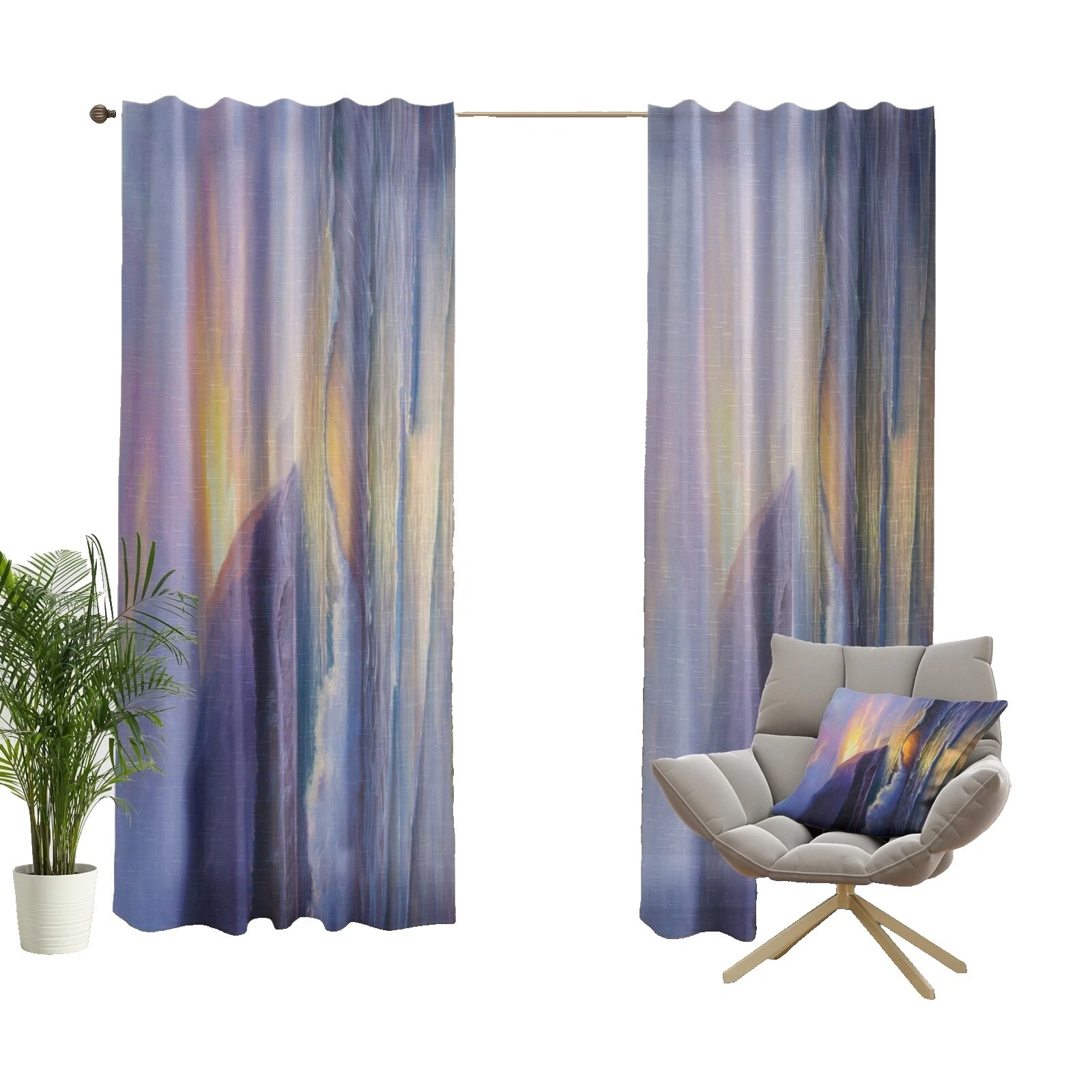 Polyester White Nautical Window Curtains & Drapes