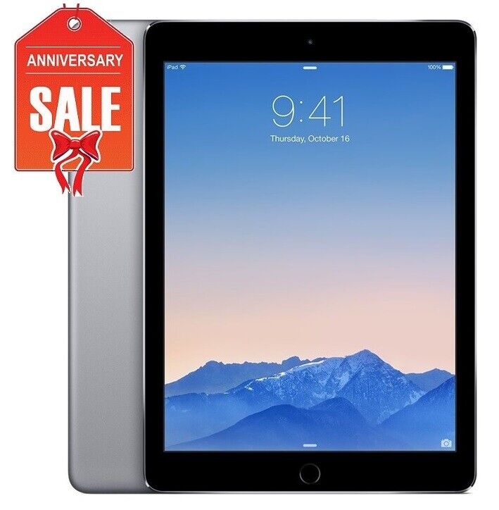 Apple iPad Air 2nd 16 32 64 128GB, WiFi or Cellular Unlocked, Gray