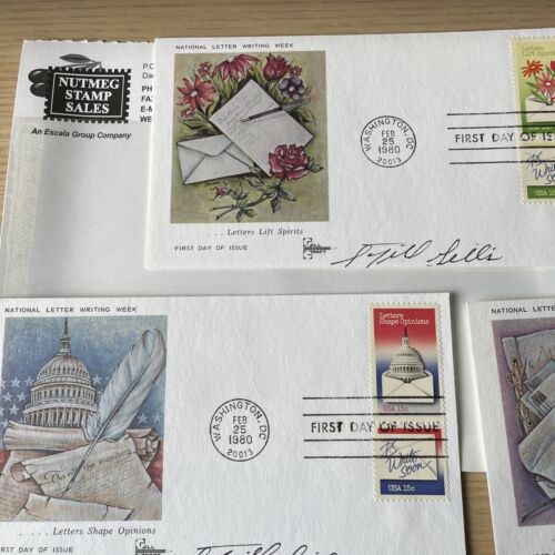 USA 1980 Gill Craft Cachet Covers (3) FDC. All Signed. - Picture 1 of 8