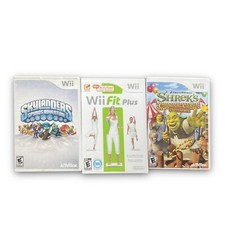 Nintendo Wii Game Lot Shrek Carnival Craze Skylanders Fit Plus