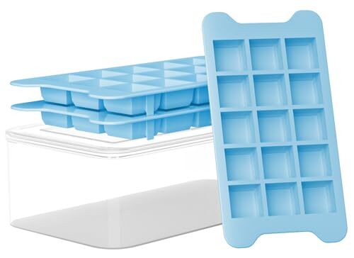 Ice Cube Tray For Freezer With Bin Easy Release Ice Cube Maker With Covered Ice