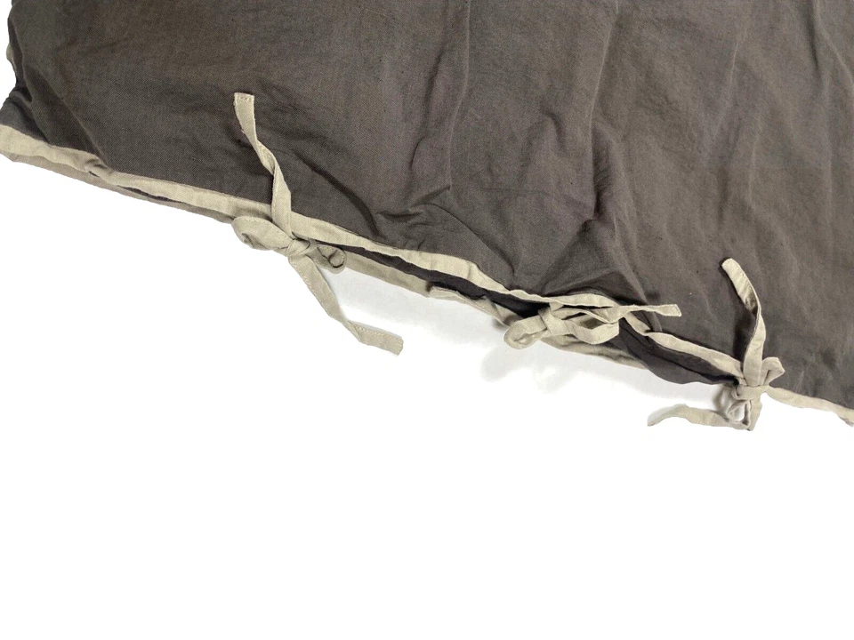 West Elm King Duvet Cover Bedding Set w/ 3 Shams Cotton Linen Luxury Dark Gray - Image 4 of 4