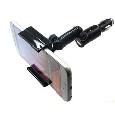 Charger Car Mount Holder DC Socket USB Port Cradle Swivel for Cell Phones