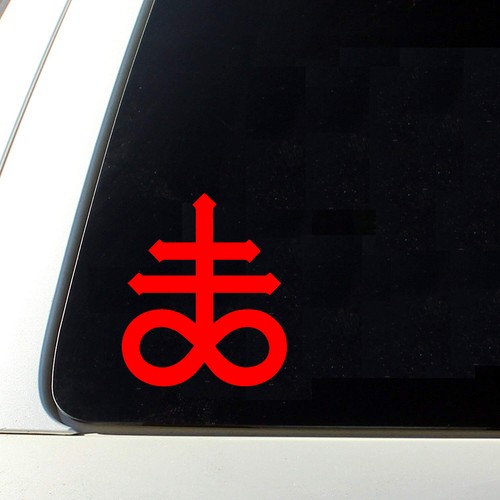 Leviathan Cross Die Cut Vinyl Sticker - Occult Baphomet Pentagram Decal Car 666 - Picture 5 of 10