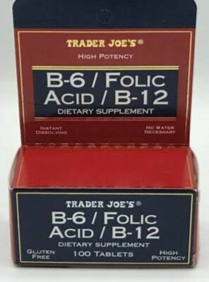   Trader Joe's B-6 Folic Acid B-12 High Potency Dietary Supplement FREE SHIP  