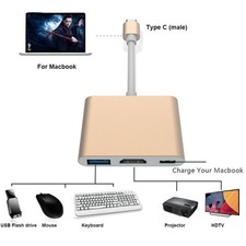 Type C USB 3.1 USB C to 4K HDMI USB 3.0 Adapter Cable For Macbook PC Phone