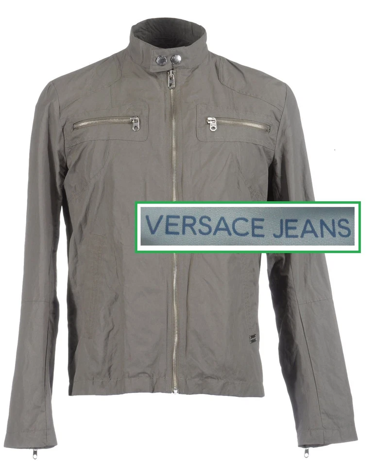 Jaqueta corta-vento esportiva leve logotipo jeans Versace nova com etiquetas tamanho P - Imagem 2 de 4