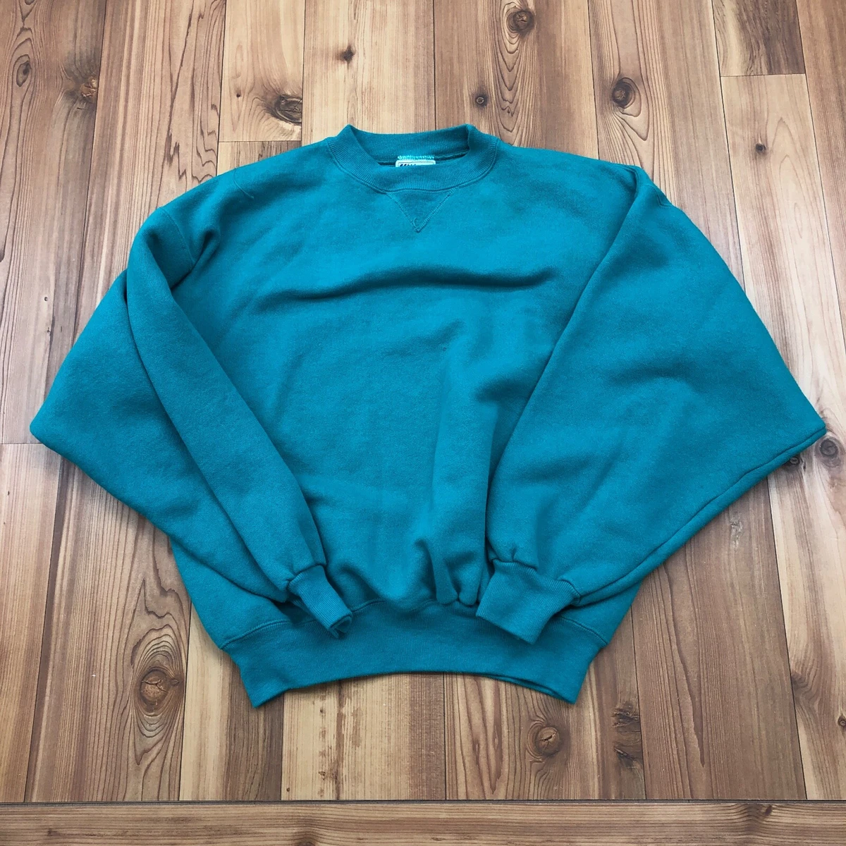 Vintage Hanes Classic Teal Crew Neck Long Sleeve Sweatshirt