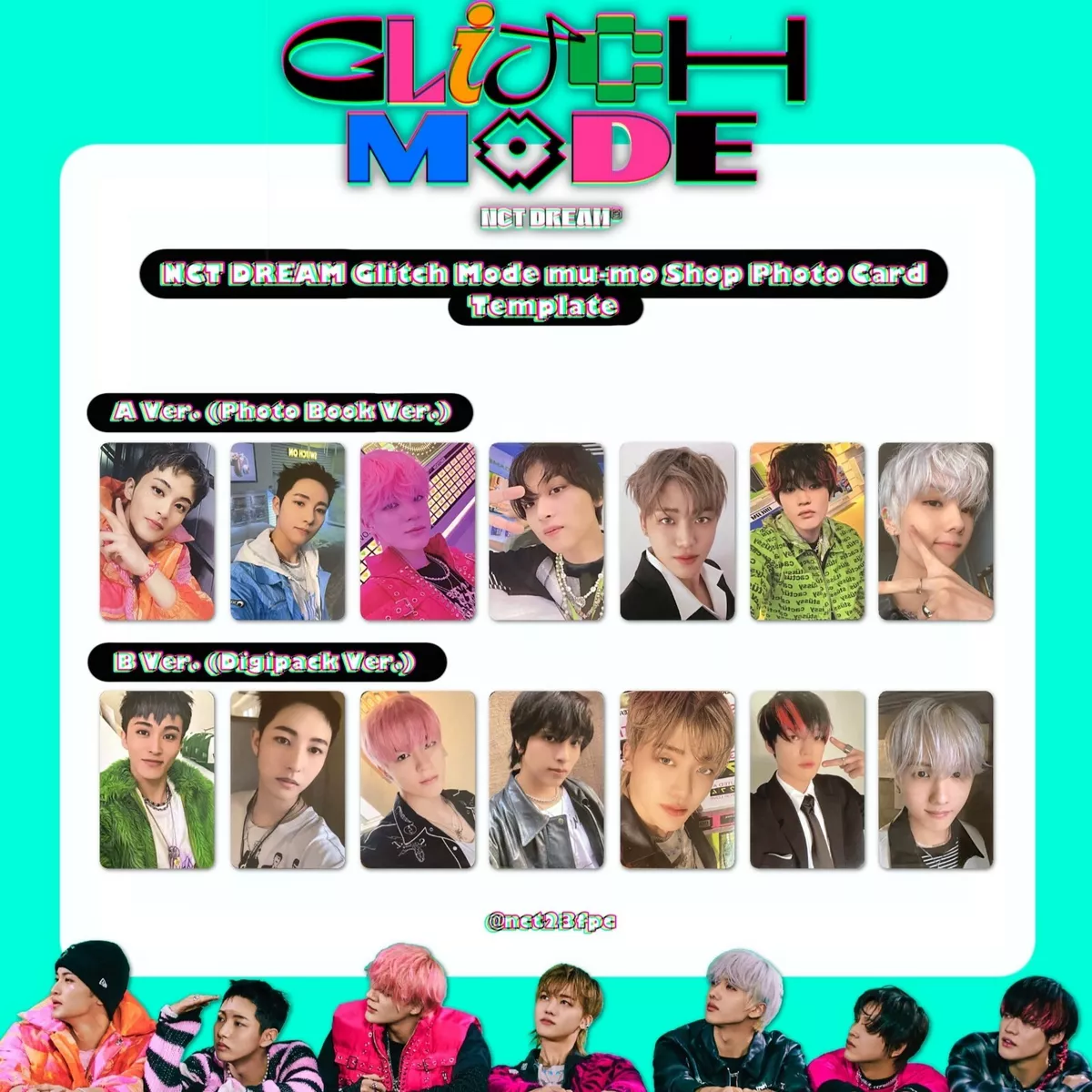 NCT DREAM Glitch Mode mumo Shop JAPAN official benefits photo card A / B  ver. PC