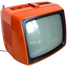 Télévision vintage  orange années 70 design pop space age – NON FONCTIONNEL deco