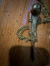 Antique Brass Boatsmans Whistle With 48 Inch Chain