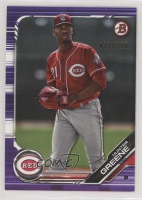 2019 Bowman Prospects Purple 27/250 Hunter Greene #BP-51 0o6v