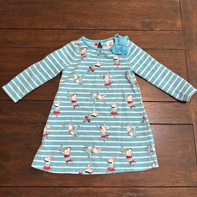 Girls 2T Gymboree  OLIVIA  Collab Long Sleeve Terry Sweatshirt Dress Blue Stripe