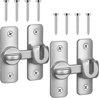 2 Pack 90/180 Degree Barn Door Lock,Small Flip Gate Latches Hardware,Flips Latch