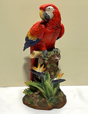 Andrea by Sadek Scarlet Macaw Parrot Porcelain Figurine 6811  1983