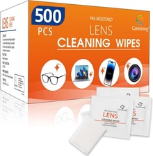 500 Count Lens Cleaning Wipes for Eyeglasses, Pre-moistened Individually Wrapped