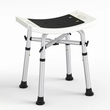 Adjustable Shower Chair Shower Stool Padded Bath Seat for Elderly, Up to 500 Lbs