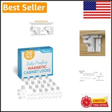 Magnetic Cabinet Locks 20 Pack for Ultimate Child Safety - Easy Installation