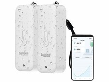 2 thermomètres-hygromètres connectés étanches avec fonction bluetooth - Luminea
