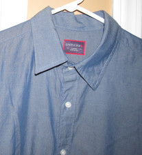 UNTUCKIT Men's Large Button Up Shirt Solid Blue Long Sleeved USA