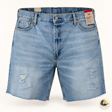 Levi's Light Wash Distressed Denim Shorts