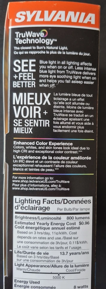 Sylvania TruWave Technology, 60w Daylight Led. Box Of 4. Brightness 800 Lumens. - Image 2 of 4