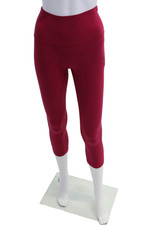 Lululemon Womens Activewear Stretchy High Rise Ankle Leggings Solid Pink Size 4