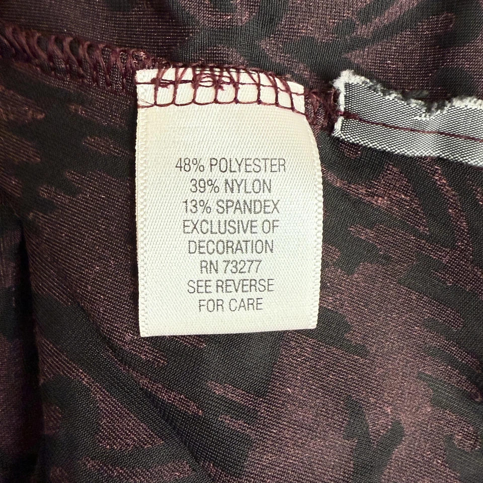 Top túnica Simply Vera Vera Wang para mujer XL terciopelo borgoña Burnout caprichoso Foto 4 de 4