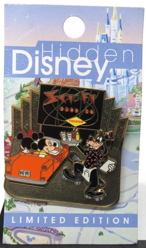 Disney Pin Hidden Sci-fi Dine In Theater LE 2500 Goofy Mickey Minnie 2006 Slide