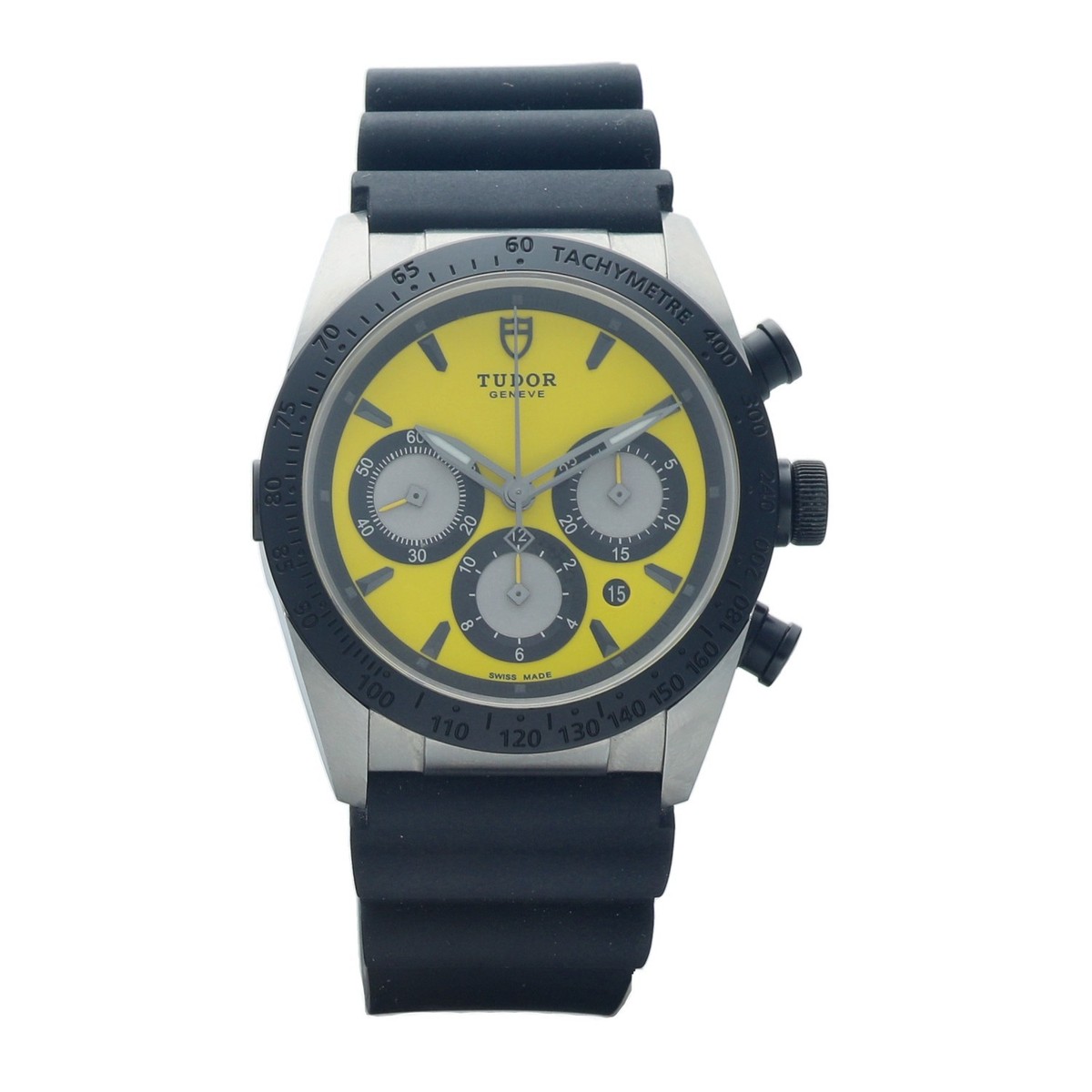 Tudor 42010 Fastrider Chronograph 42mm Steel Yellow Dial Rubber