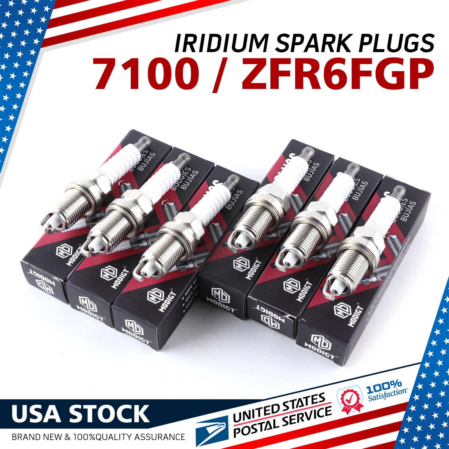 Fit NGK Iridium Set Of 6 Spark Plugs ZFR6FGP 7100 for BMW Dodge Jeep OEM Genuine